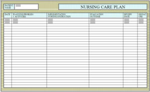 nursing care plan: activities, current state, implementation, evaluation, observations, statements on how to improve the patient.