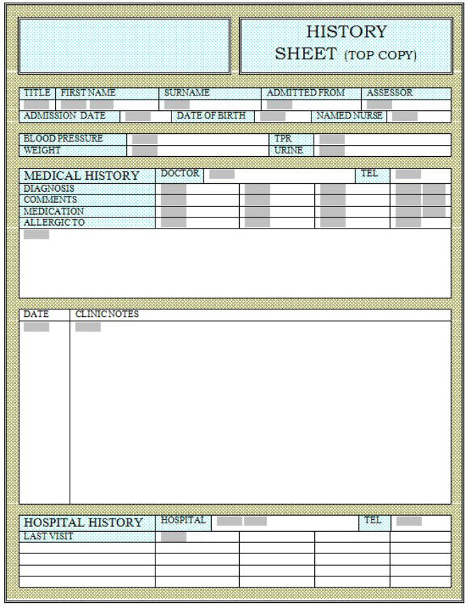patient history form