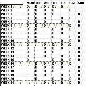 21 week shift pattern for 7-day working